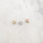 5mmx6mm Rhodium Plated Teeny Tiny CZ Pave Triangle Charm in Silver Gold Rose