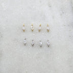 Rhodium Plated Four Pieces Dainty Tiny Marquise Pave CZ Small Drop (4pc)