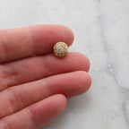 Rhodium Plated 8mm Large Pave Cubic Zirconia Ball Spacer Bead