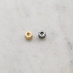 Rhodium Plated Daisy Flower Pave Bead Cubic Zirconia CZ Spacer Bead