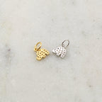 Rhodium Plated Pave CZ Tiny Elephant Black Eye Charm in Silver or Gold
