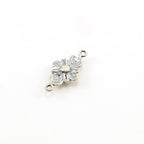 Sterling Silver or Vermeil 3D Rose 2 Loop Connector or Beautiful Rose Flower