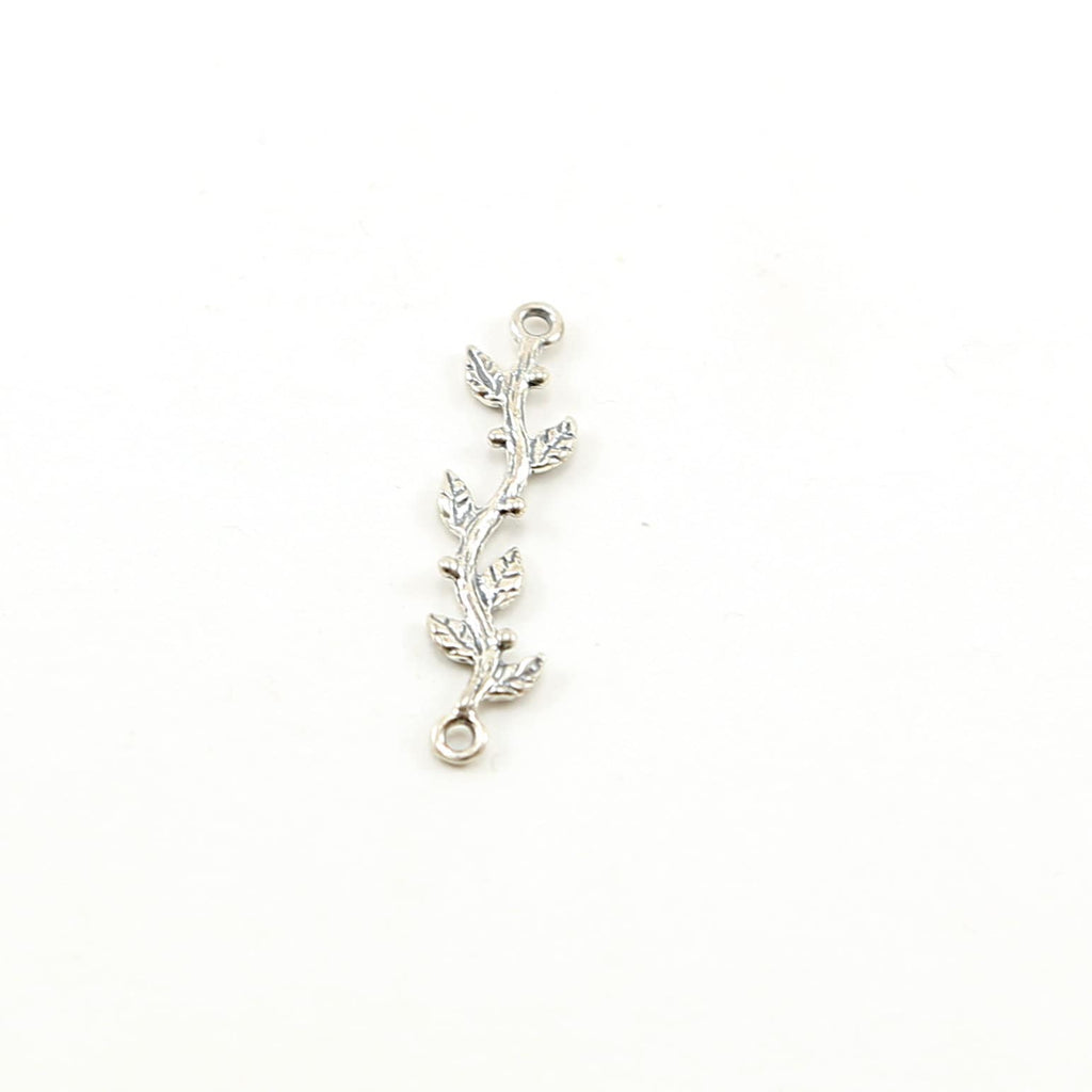 Sterling Silver or Vermeil Vine Leaf Connector Bar Branch Charm Nature