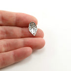 15mm X9mm Sterling Silver or Vermeil or Curved Detailed Leaf Connector