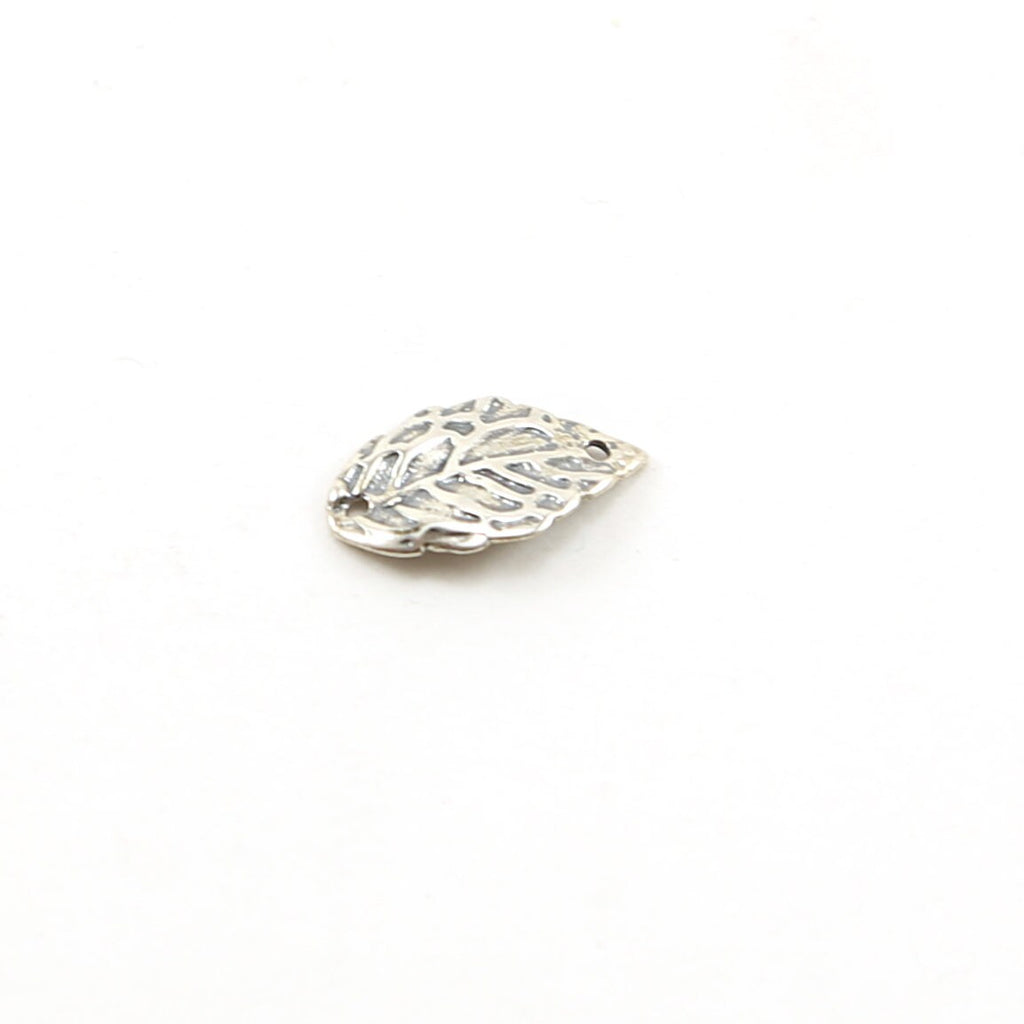 15mm X9mm Sterling Silver or Vermeil or Curved Detailed Leaf Connector
