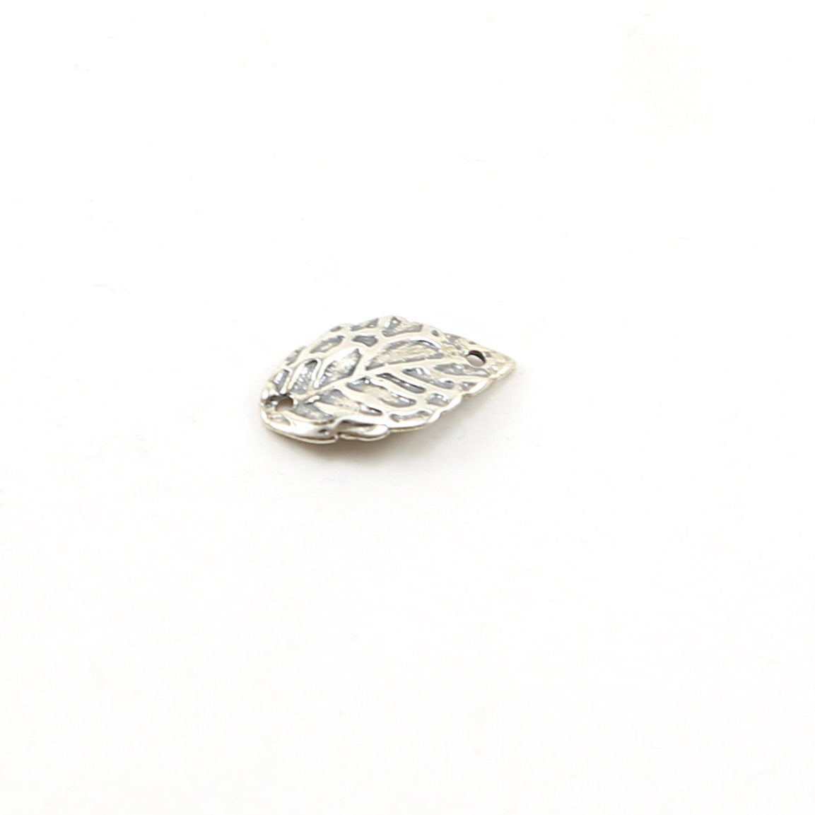 15mm X9mm Sterling Silver or Vermeil or Curved Detailed Leaf Connector