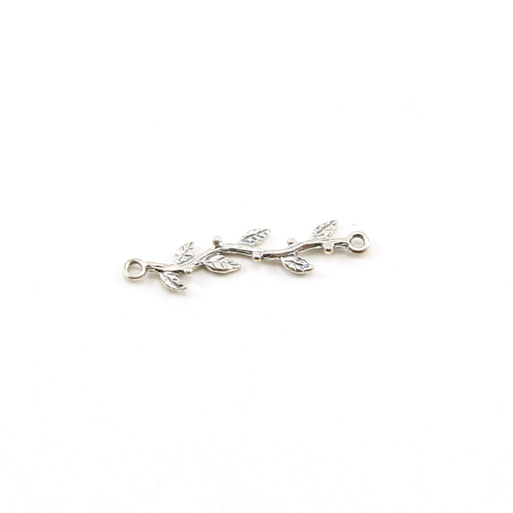 Sterling Silver or Vermeil Vine Leaf Connector Bar Branch Charm Nature