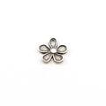 15mm Sterling Silver Daisy Flower Nature Charm Organic Shape Hippie 60's