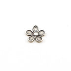 15mm Sterling Silver Daisy Flower Nature Charm Organic Shape Hippie 60's