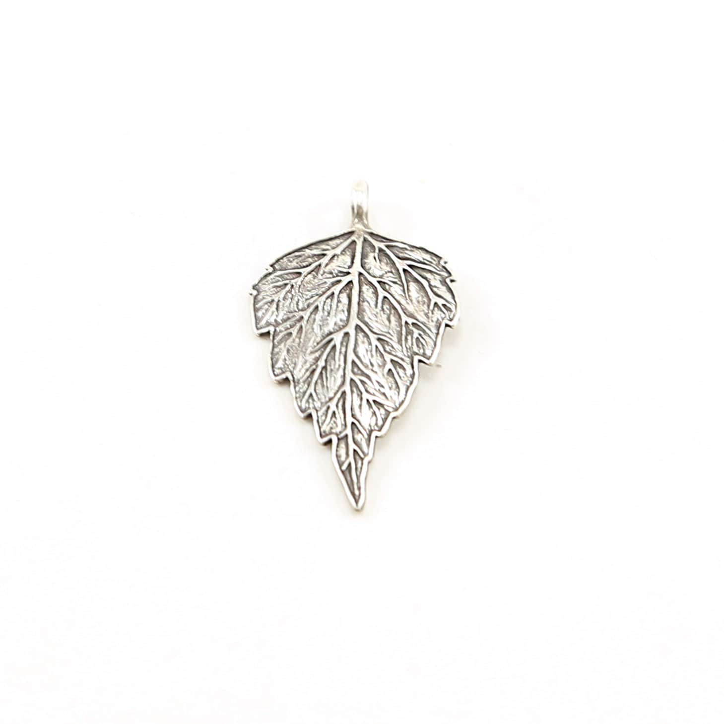 Sterling Silver Detailed Birch Leaf Tree Nature Inspired Charms