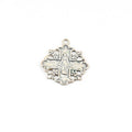 Sterling Silver Virgin Mother Mary in Cross Rosary Prayer Pendant Charm