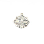 Sterling Silver Virgin Mother Mary in Cross Rosary Prayer Pendant Charm