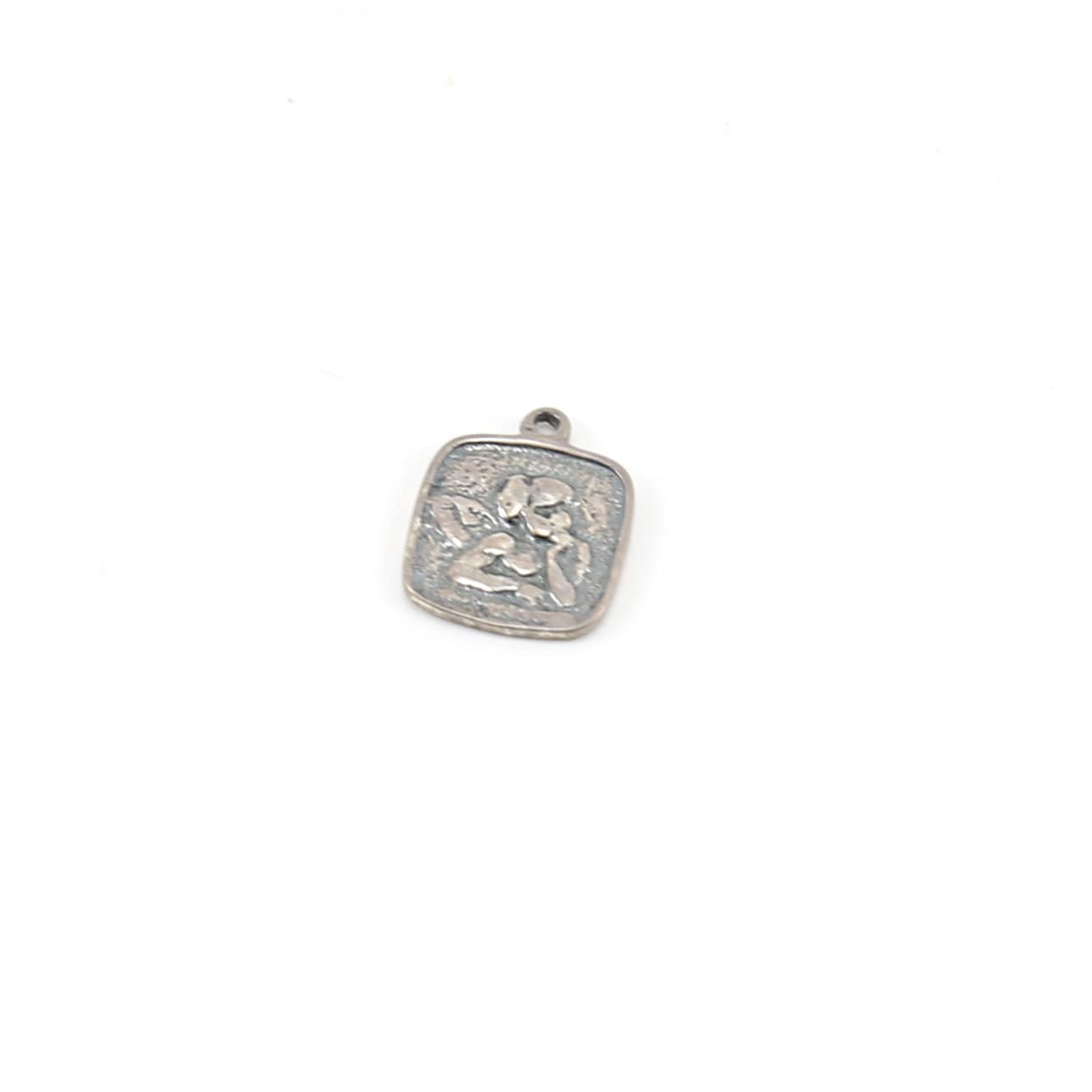 Sterling Silver Square Angel Wing Charm Religious Cherubim Pendant