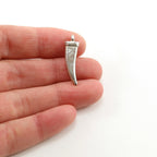 25mmx7mm Sterling Silver or Vermeil Thick Smooth Curved Horn Point Dagger