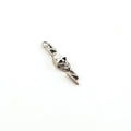 29mmx6mm Sterling Silver Skull with Lightning Bolt Day of the Dead Halloween