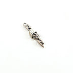 29mmx6mm Sterling Silver Skull with Lightning Bolt Day of the Dead Halloween