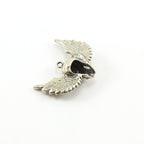 Sterling Silver Large Skull with Wings Day of the Dead Halloween Pirate