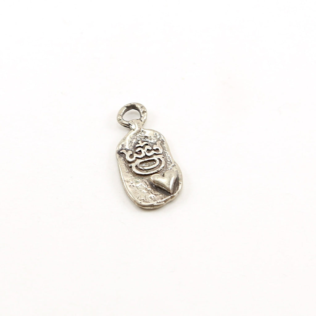 25mmx11mm Sterling Silver Organic Crown with Heart Oval Whimsical Charm Queen
