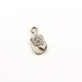 25mmx11mm Sterling Silver Organic Crown with Heart Oval Whimsical Charm Queen