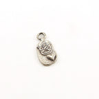 25mmx11mm Sterling Silver Organic Crown with Heart Oval Whimsical Charm Queen