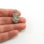 25mmx11mm Sterling Silver Organic Crown with Heart Oval Whimsical Charm Queen