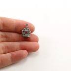 Sterling Silver Small Vintage Style 3D Fleur Di Lis Charm Pendant