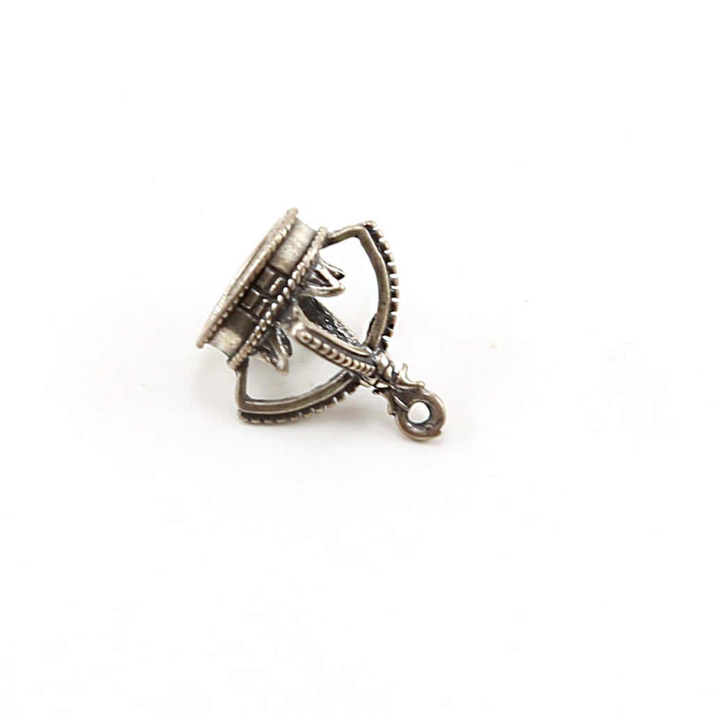 Sterling Silver Realistic Open 3D Pointed Thick Crown with Cross Royal