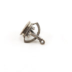 Sterling Silver Realistic Open 3D Pointed Thick Crown with Cross Royal