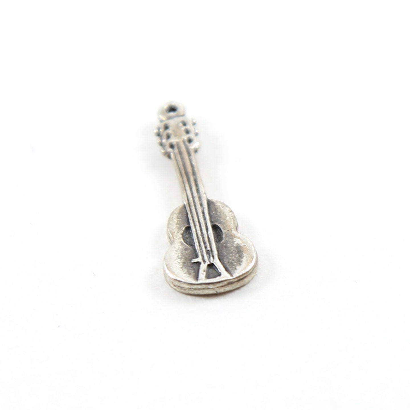 Sterling Silver Guitar Instrument Artist Singer Music Charm Pendant