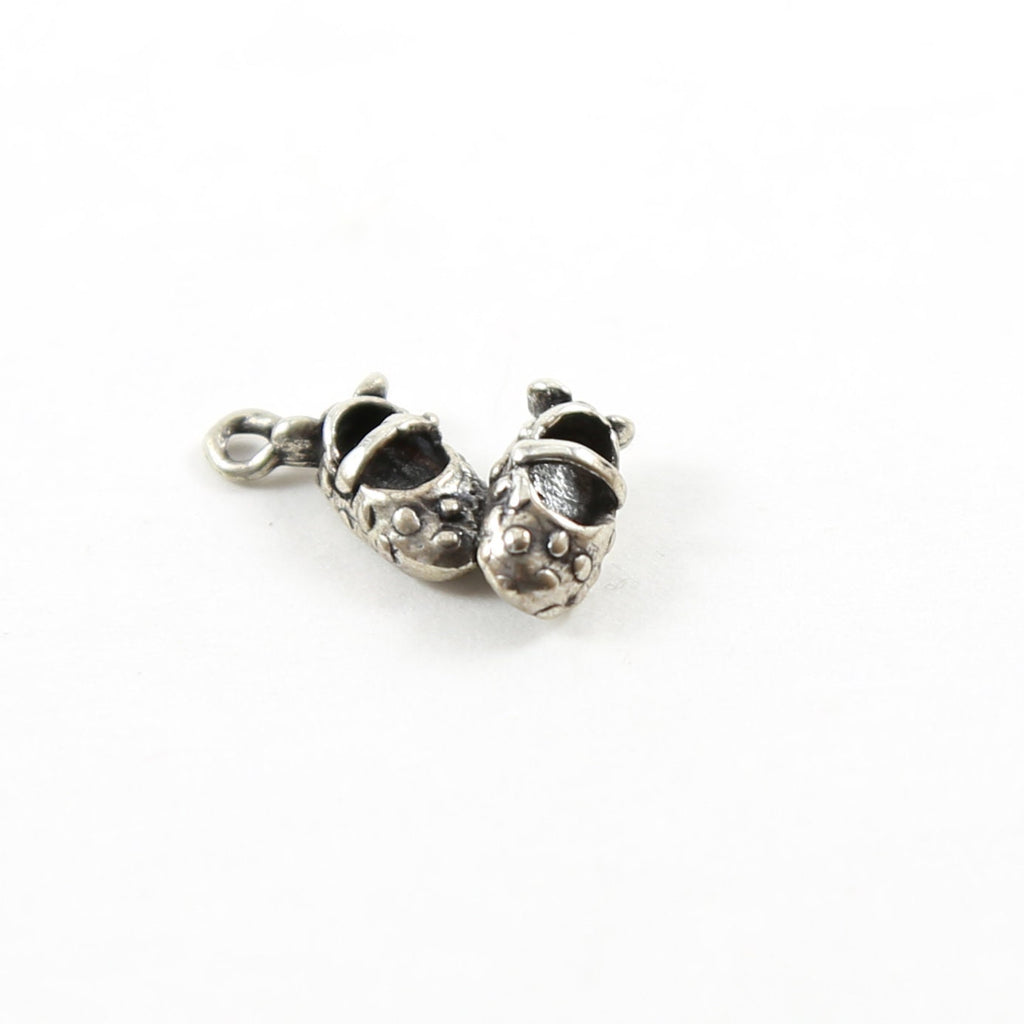 Sterling Silver Tiny Baby Shoes Charm Pendant New Born Baby Gift