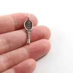 Sterling Silver Tennis Racket Charm Sport Athlete Pendant