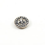 10mm Sterling Silver or Vermeil or Tiny Mini Fleur De Lis with Dots Circle