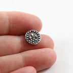 10mm Sterling Silver or Vermeil or Tiny Mini Fleur De Lis with Dots Circle