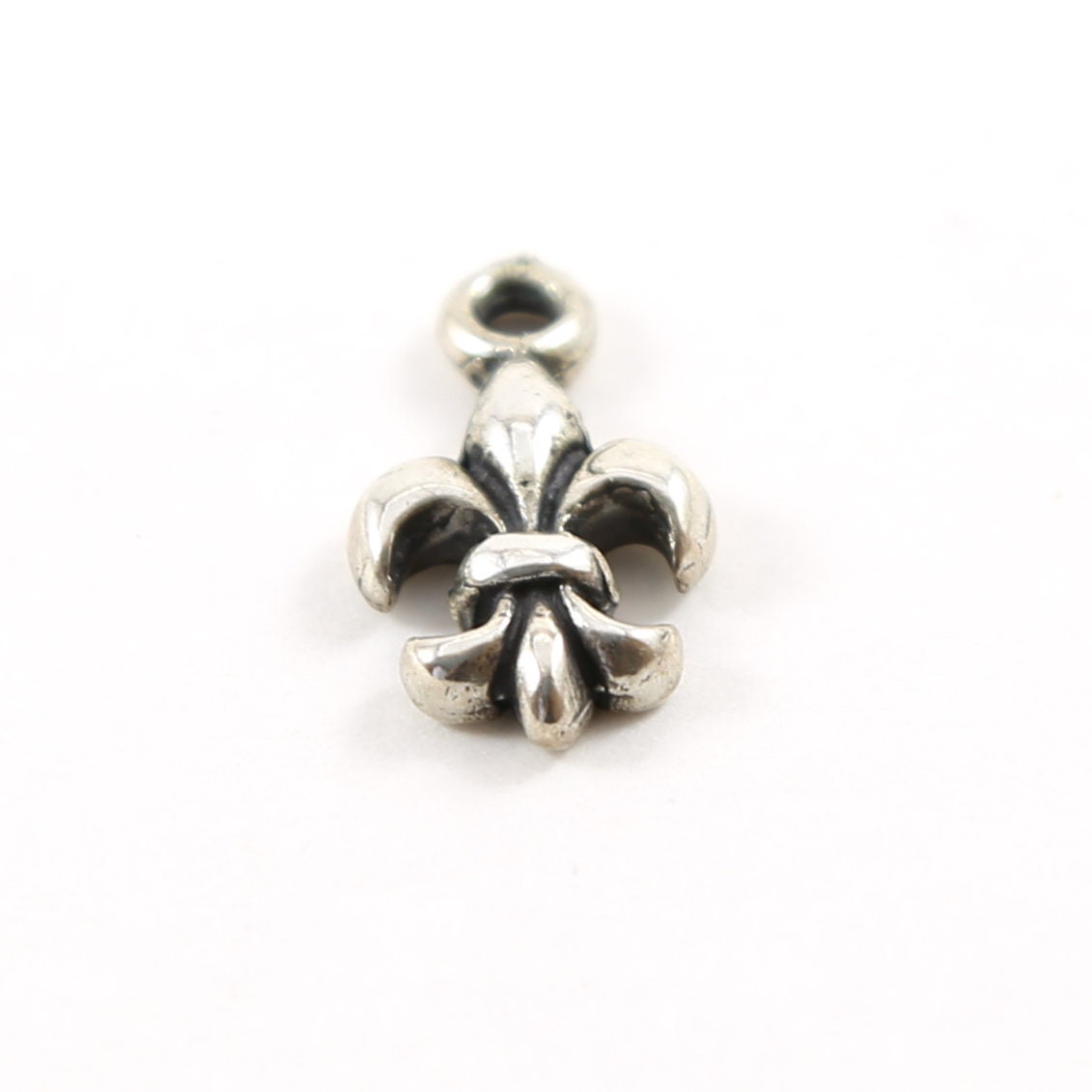 20mmx10mm Sterling Silver or Vermeil or 3D Thick Fleur Di Lis Charm Pendant