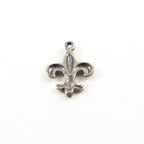 17mmx11mm Sterling Silver 3D Thin Delicate Fleur Di Lis Charm Pendant French