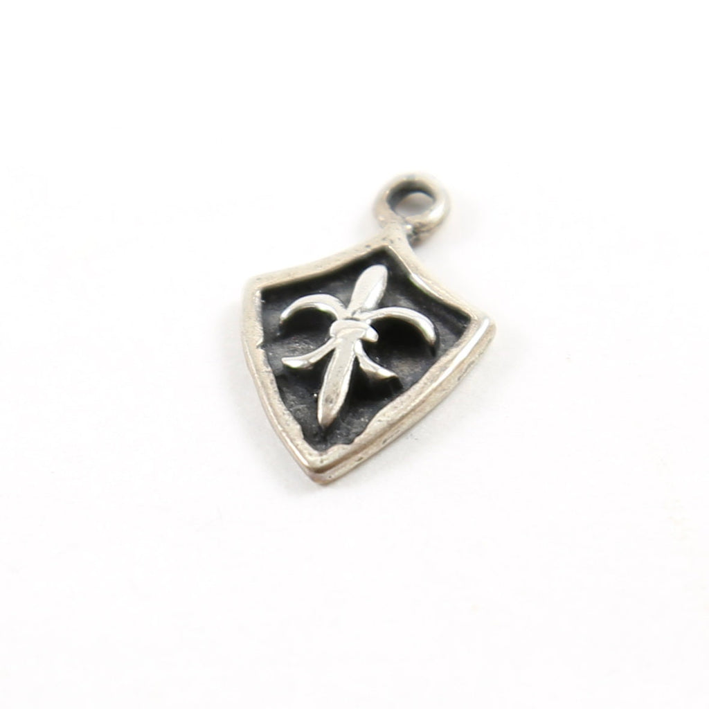Sterling Silver Fleur De Lis Armor Charm Pendant French Flower