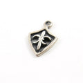 Sterling Silver Fleur De Lis Armor Charm Pendant French Flower