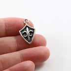 Sterling Silver Fleur De Lis Armor Charm Pendant French Flower