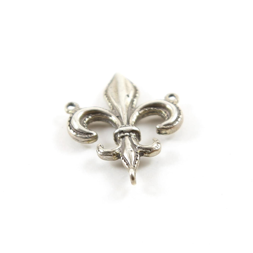 24mmx19mm Sterling Silver 3-Way Y Fleur De Lis Connector Charm French Flower