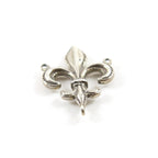24mmx19mm Sterling Silver 3-Way Y Fleur De Lis Connector Charm French Flower