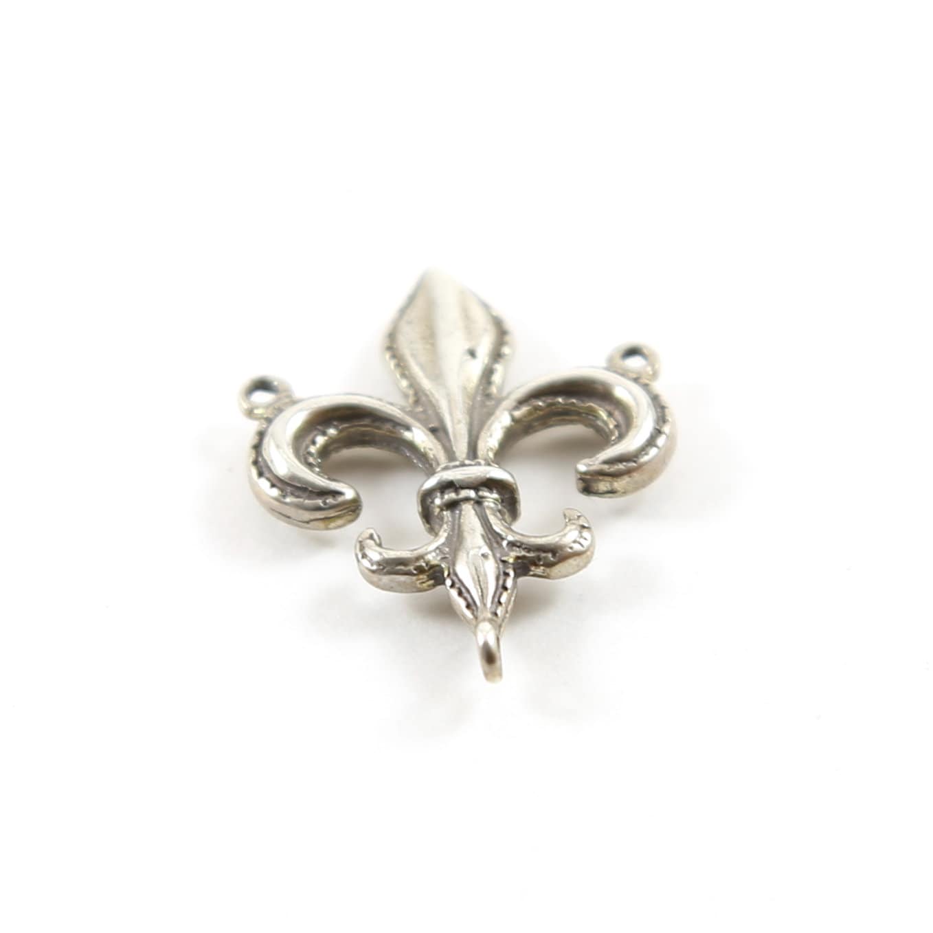 24mmx19mm Sterling Silver 3-Way Y Fleur De Lis Connector Charm French Flower