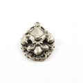 28mmx18mm Sterling Silver Fancy Lace 3D Thick Fleur De Lis Charm Pendant
