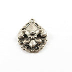 28mmx18mm Sterling Silver Fancy Lace 3D Thick Fleur De Lis Charm Pendant