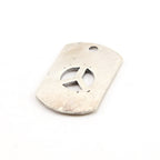 Sterling Silver or Vermeil or Peace Sign Cut Out Textured Dog Tag Charm Hippie