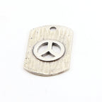 Sterling Silver or Vermeil or Peace Sign Cut Out Textured Dog Tag Charm Hippie