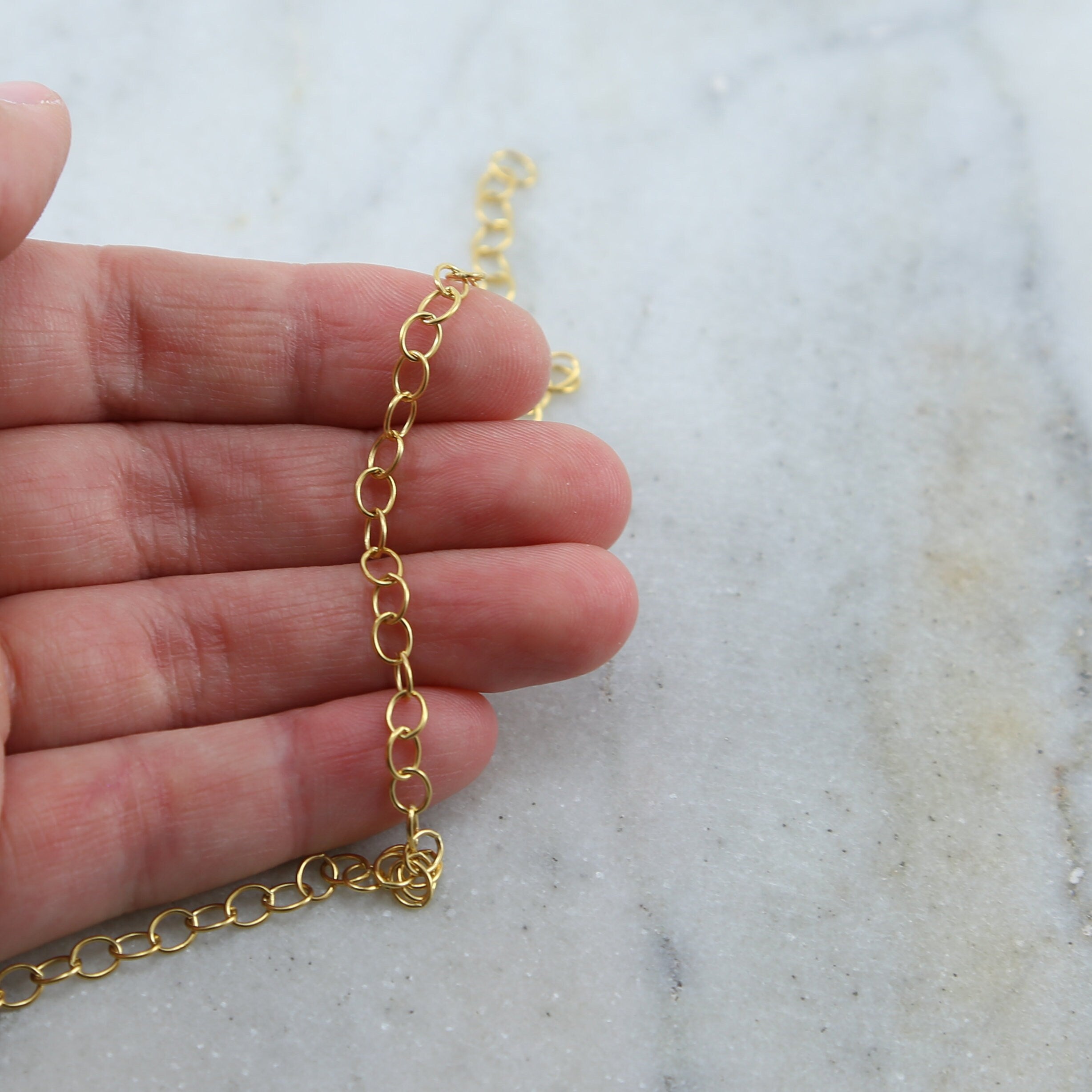 Sterling Silver or 14K Gold Filled Oval Link Chain – Sold by the Foot