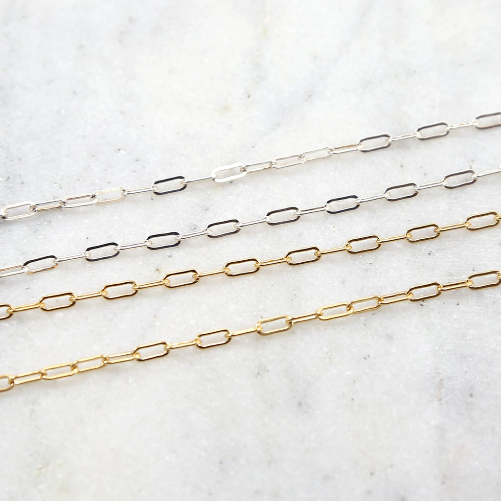 Sterling Silver or 14K Gold Filled 6mm x 2.5mm Thick – Sold by the Foot
