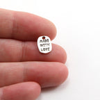 Sterling Silver Made with Love Stamped Word Charm Inspiration Pendant
