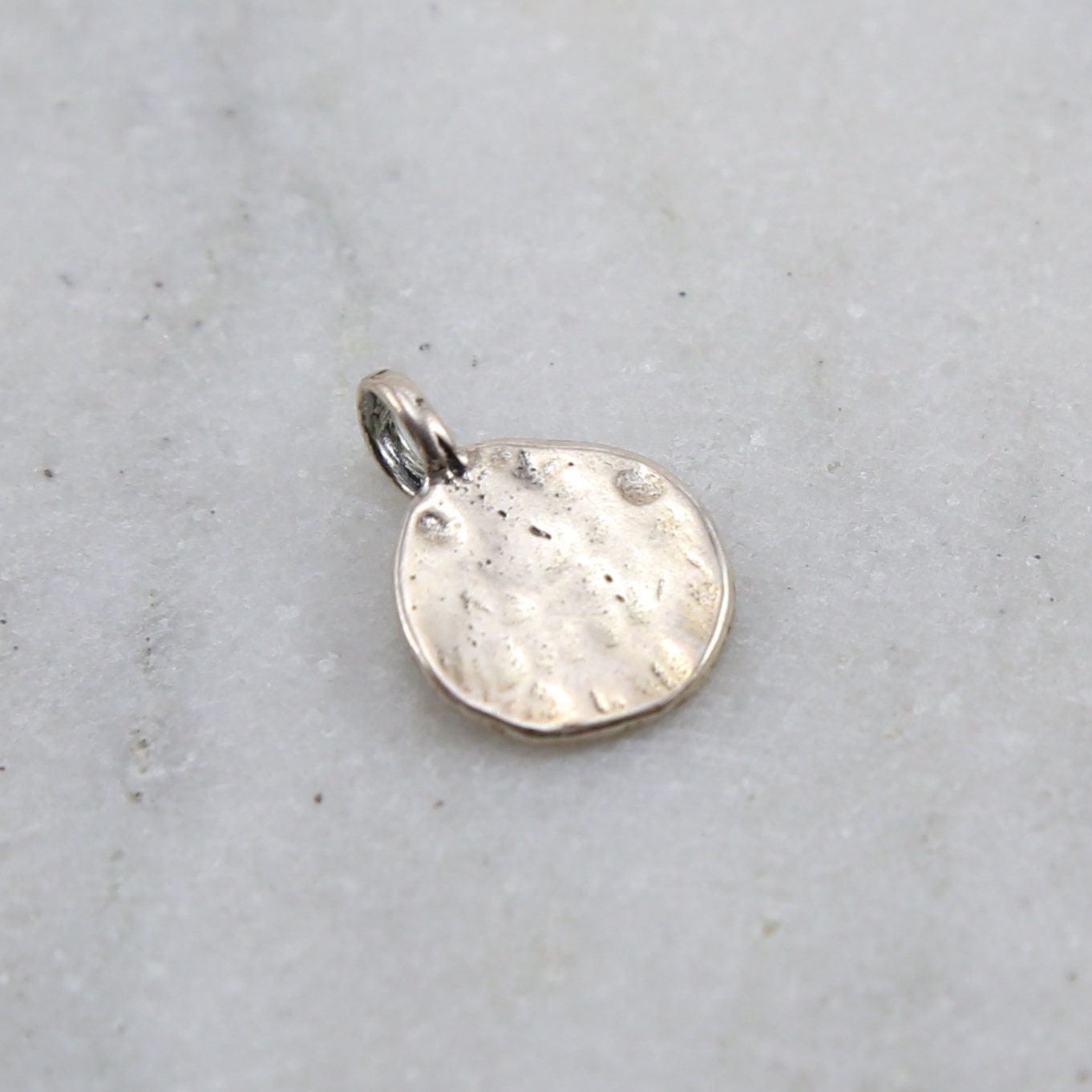 12mmx15mm Sterling Silver Textured Raw Shape Stamping Blank Disk Circle Charm