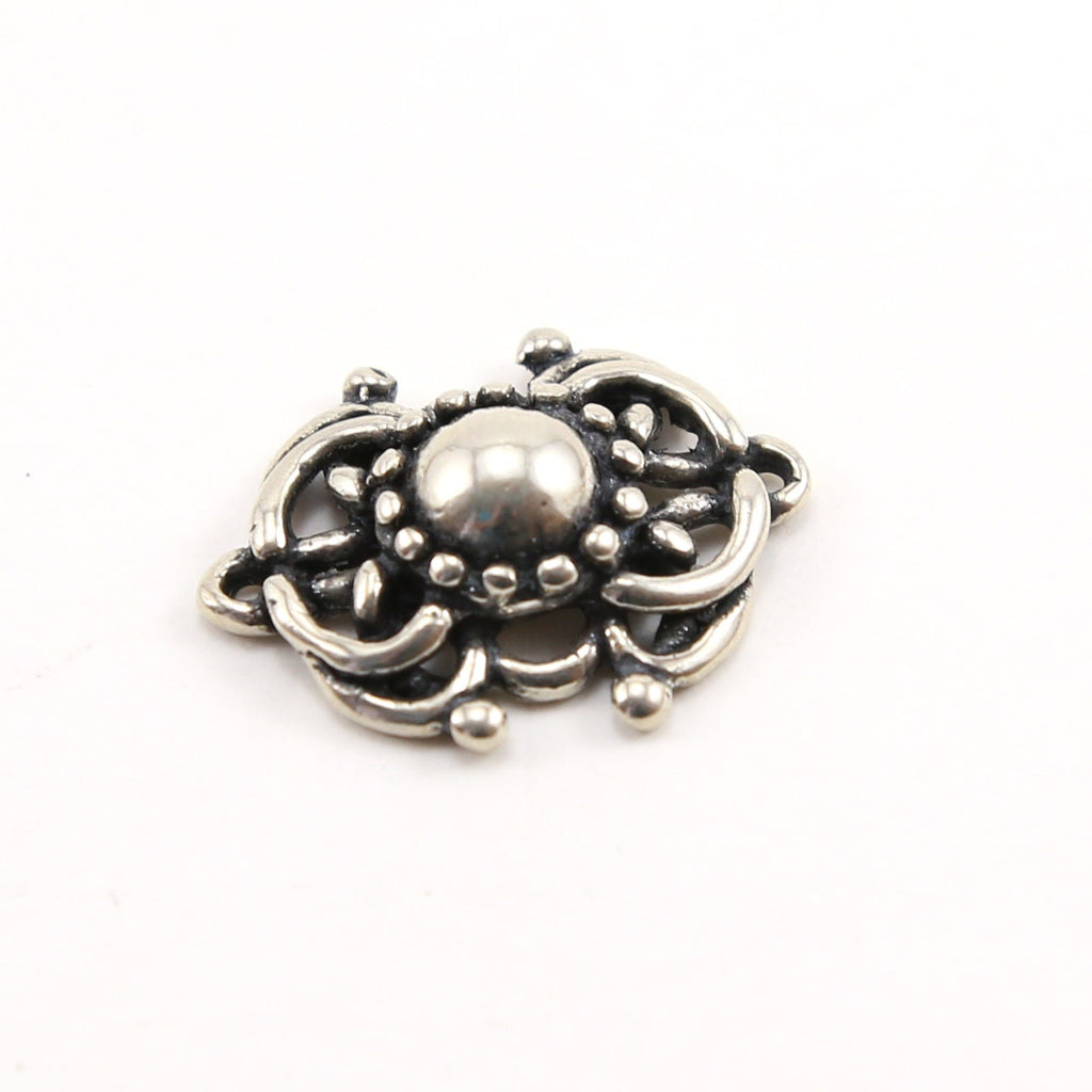 22mmx18mm Sterling Silver Vintage Style Rounded Fancy Brooch Connector Charm